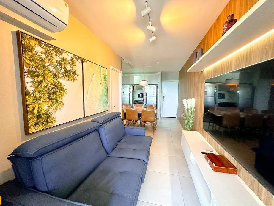 Quarto e sala luxuoso no Edifício Time - Ponta Verde